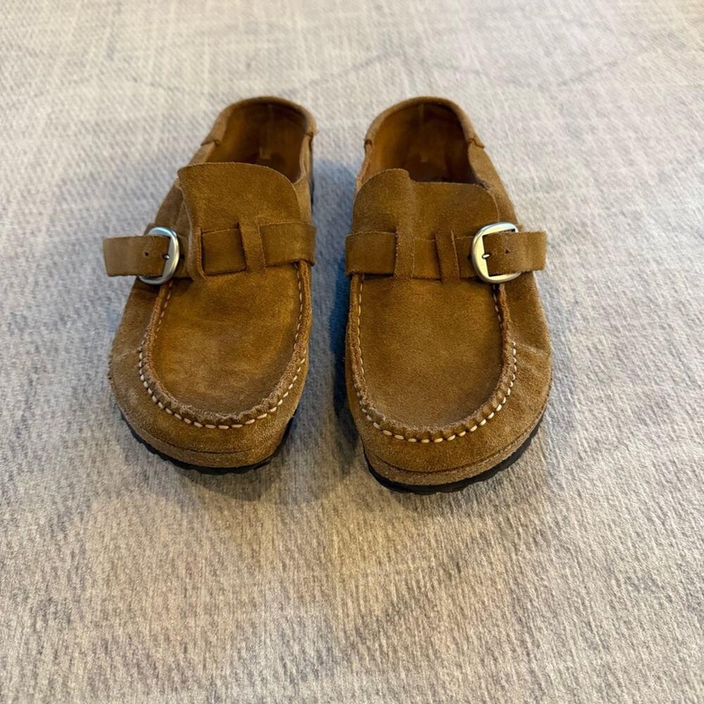 Birkenstock Buckley Tan Suede Clogs in Tea Women’s 38 - Picture 2 of 8
